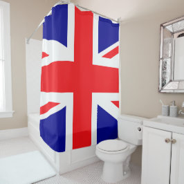 Union Jack British Flag England Red White Blue Douchegordijn