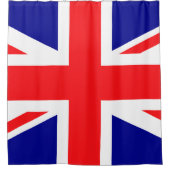 Union Jack British Flag England Red White Blue Douchegordijn (Voorkant)