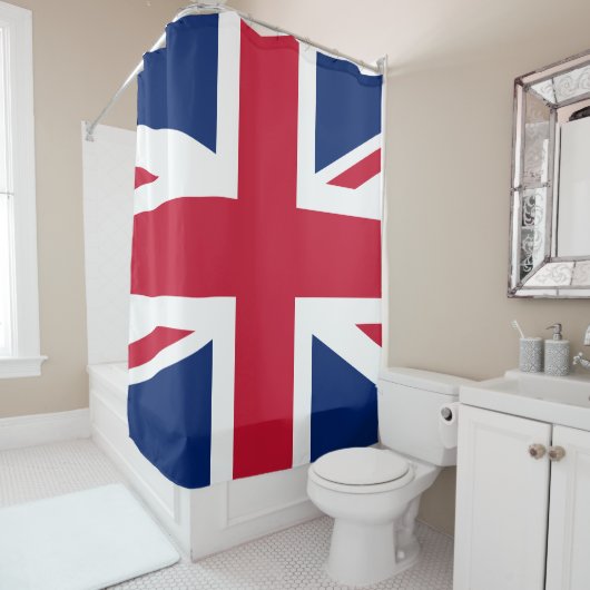 Union Jack British Flag England Red White Blue Douchegordijn (In situ)