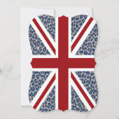 Union Jack British Flag met Blue Cheetah Print Kaart (Voorkant)