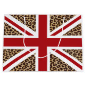 Union Jack British Flag met Cheetah Print Large Cadeautasje (Voorkant)