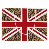 Union Jack British Flag met Cheetah Print Large Cadeautasje (Achterkant)