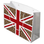 Union Jack British Flag met Cheetah Print Large Cadeautasje (Achterkant Gekanteld)