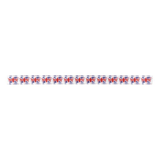 Union Jack British Flag met Grunge Satijnen Lint (Voorkant)