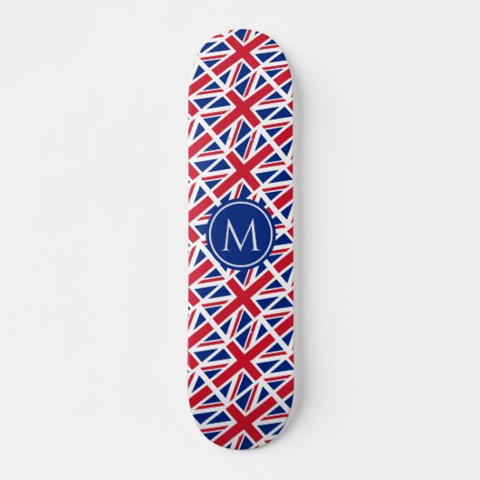 UNION JACK BRITISH Flag Patriotic Custom MONOGRAM Persoonlijk Skateboard (Voorkant)
