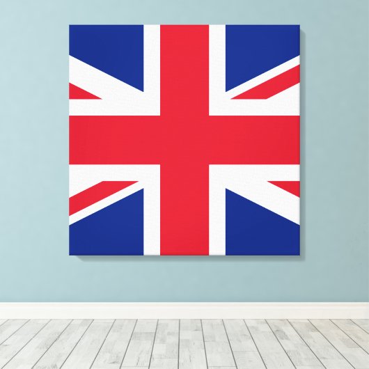 Union Jack ~ British Flag - Square Canvas Afdruk (Insitu (Houten vloer))