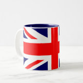 Union Jack British Flag Tweekleurige Koffiemok (Voorkant links)