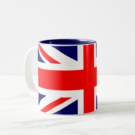 Union Jack British Flag Tweekleurige Koffiemok (Voorkant links)