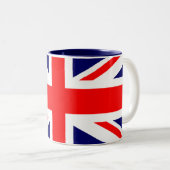 Union Jack British Flag Tweekleurige Koffiemok (Voorkant rechts)