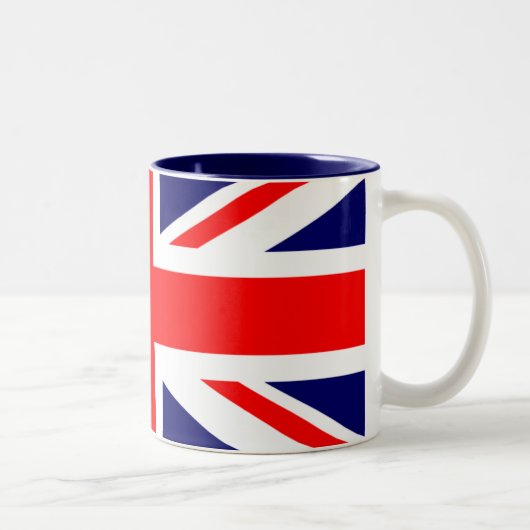 Union Jack British Flag Tweekleurige Koffiemok (Rechts)