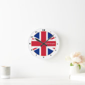 Union Jack, British Flag & United Kingdom Home Ronde Klok (Huis)