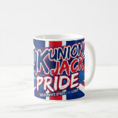 Union Jack British Flag Vintage Personalized Koffiemok (Voorkant rechts)