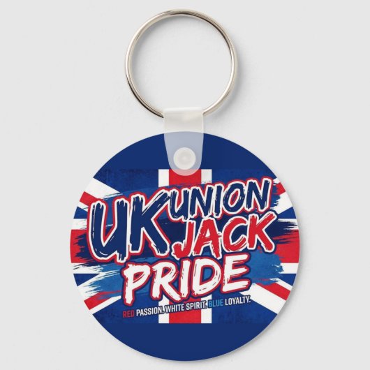 Union Jack British Flag Vintage Personalized Sleutelhanger (Voorkant)
