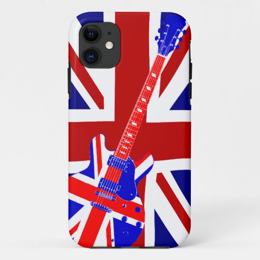 Union Jack British Guitar Art. 2 Case-Mate iPhone Case (Achterkant)