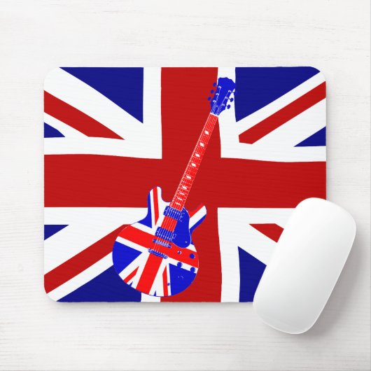 Union Jack British Guitar Art. 2 Muismat (Met muis)