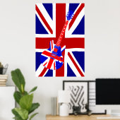 Union Jack British Guitar Art. 2 Poster (Thuiskantoor)