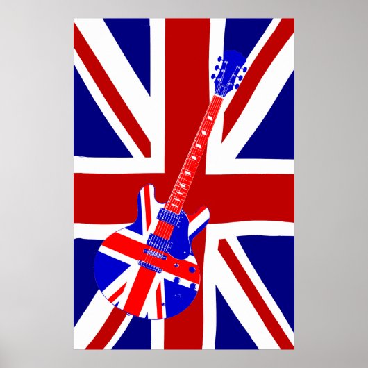 Union Jack British Guitar Art. 2 Poster (Voorkant)