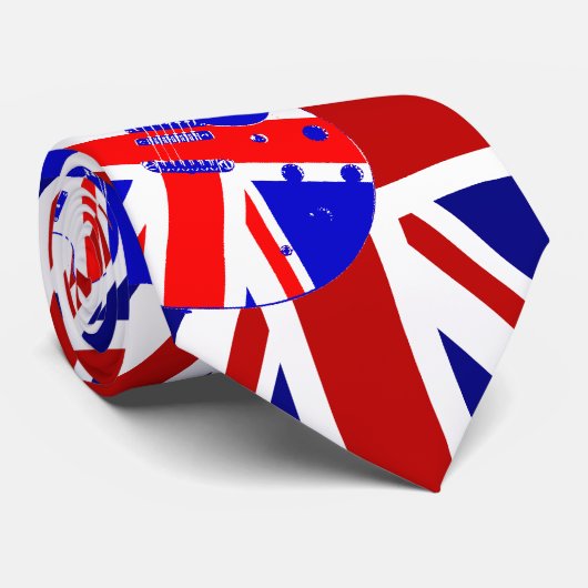Union Jack British Guitar Art. 2 Stropdas (Opgerold)