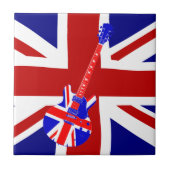 Union Jack British Guitar Art. 2 Tegeltje (Voorkant)