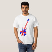 Union Jack British Guitar Art T-shirt (Voorkant volledig)