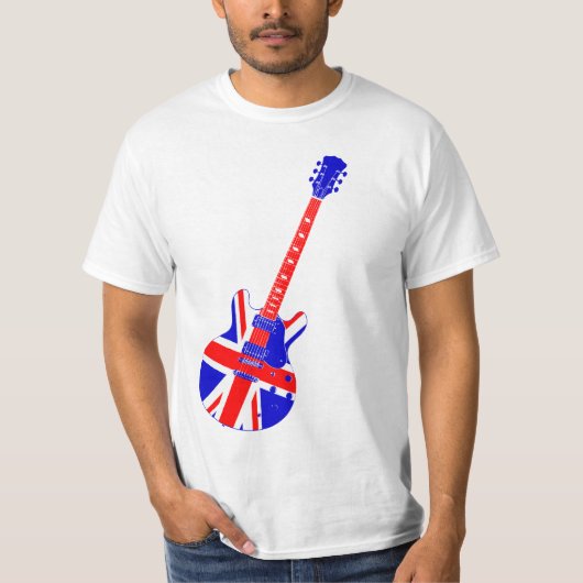 Union Jack British Guitar Art T-shirt (Voorkant)