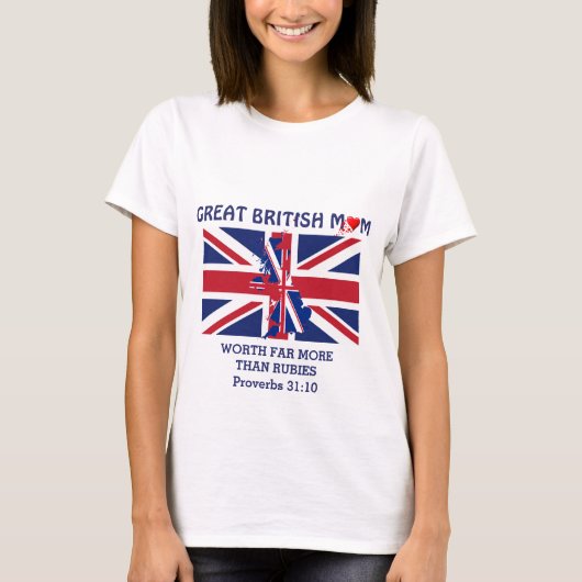 UNION JACK British Mum Proverbs 31 T-shirt (Voorkant)