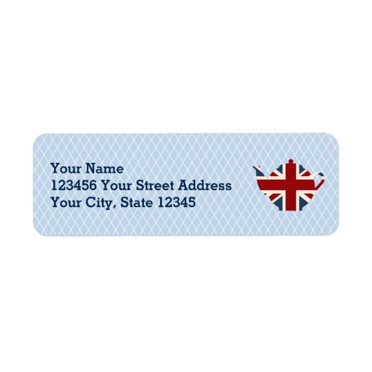 Union Jack British Teapot Etiket (Voorkant)