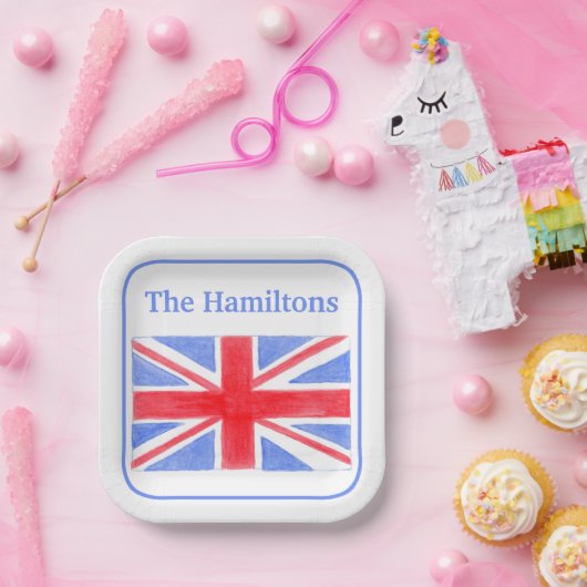 Union Jack Britse vlag Britannia Papieren Bordje (Feest)
