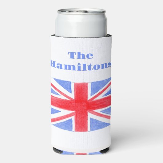 Union Jack Britse vlag Groot-Brittannië Seltzer Blikjeskoeler (Seltzer Achterkant)