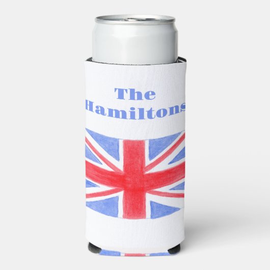Union Jack Britse vlag Groot-Brittannië Seltzer Blikjeskoeler (Seltzer Voorkant)
