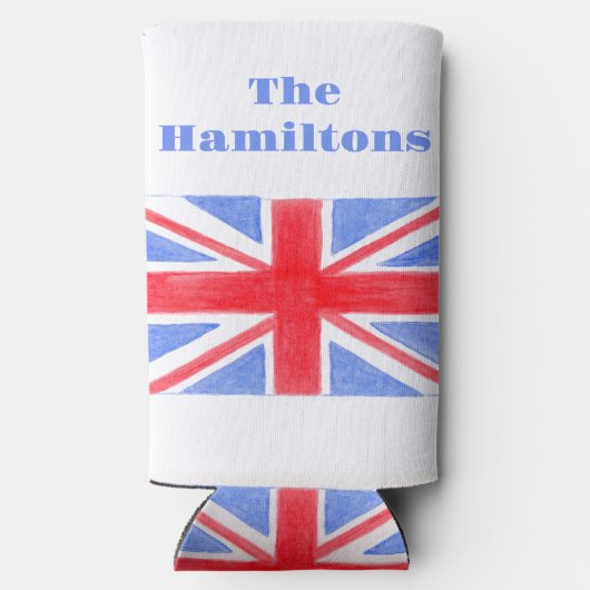 Union Jack Britse vlag Groot-Brittannië Seltzer Blikjeskoeler (Achterkant)