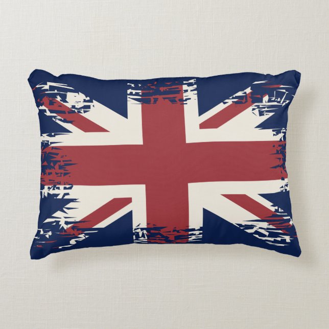 Union Jack (Britse vlag), grunge stijl Accent Kussen (Voorkant)