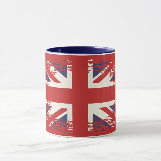 Union Jack (Britse vlag), grunge stijl Mok (Midden)