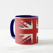 Union Jack (Britse vlag), grunge stijl Mok (Voorkant links)