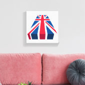 Union Jack, Britse vlag in 3D Canvas Afdruk (Insitu (Woonkamer))