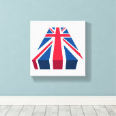 Union Jack, Britse vlag in 3D Canvas Afdruk (Insitu (Houten vloer))