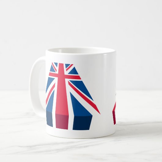 Union Jack, Britse vlag in 3D Koffiemok (Voorkant links)