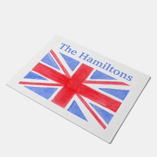 Union Jack Britse vlag personaliseren Deurmat (Schuin)