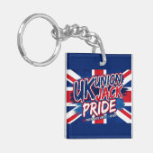 Union Jack Britse Vlag Vintage Gepersonaliseerd Sleutelhanger (Voorkant Links)