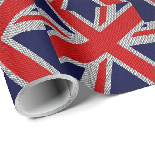 Union Jack Carbon Style Decor Cadeaupapier (Rol Hoek)