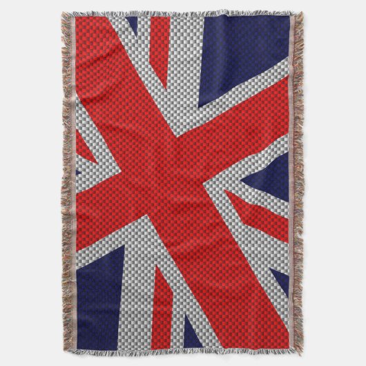 Union Jack Carbon Style Decor Deken (Voorkant Verticaal)