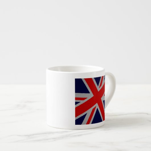 Union Jack Carbon Style Decor Espresso Kop (Voorkant rechts)