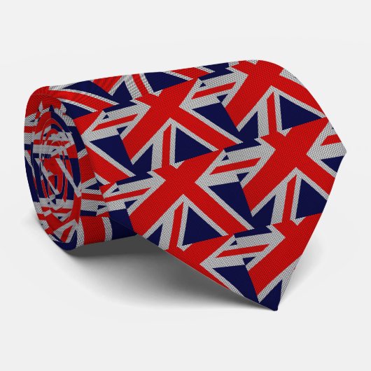 Union Jack Carbon Style Decor Stropdas (Opgerold)