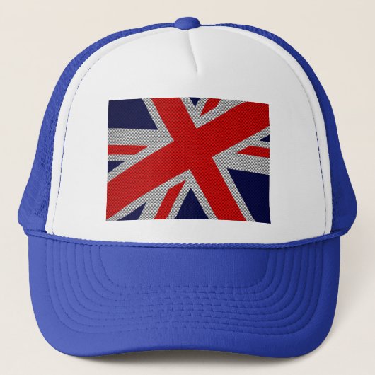 Union Jack Carbon Style Decor Trucker Pet (Voorkant)