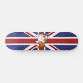 Union Jack Cartoon English Bulldog Persoonlijk Skateboard (Horizontaal)