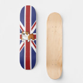 Union Jack Cartoon English Bulldog Persoonlijk Skateboard (Voorkant)