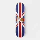 Union Jack Cartoon English Bulldog Persoonlijk Skateboard (Voorkant)