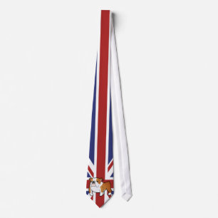 Union Jack Cartoon English Bulldog Stropdas