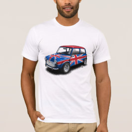 Union Jack Classic Mini Car op White T-Shirt