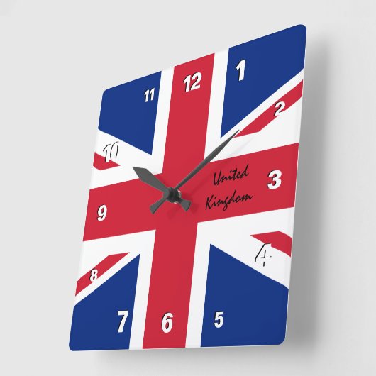 Union Jack Clock, patriottisch thuis UK, Britse vl Vierkante Klok (Hoek)